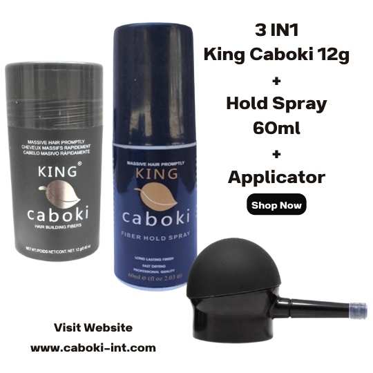 King Caboki 3 IN 1 Deal 12g + FiberHold Spray + Spray Applicator