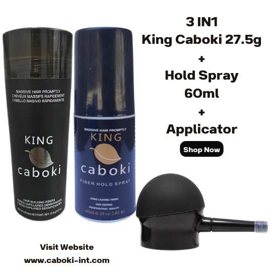 King Caboki 3 IN 1 Deal 27.5g + FiberHold Spray + Spray Applicator