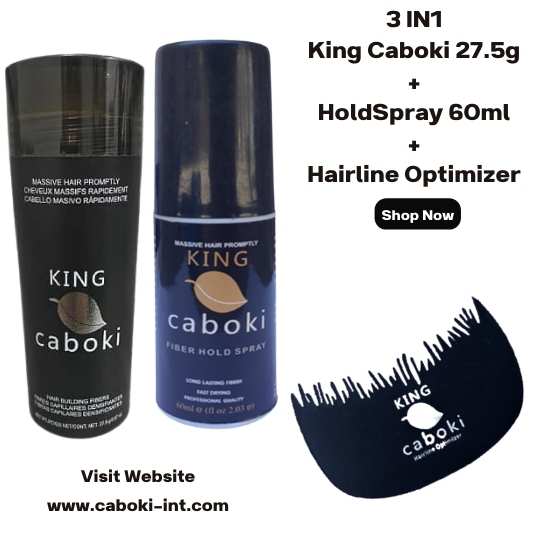 King Caboki 3 IN 1 Deal 27.5g + FiberHold Spray + Hairline Optimizer