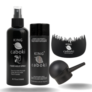 King Caboki 4 IN 1 Deal 27.5g + FiberHold Spray + Spray Applicator + Hairline Optimizer