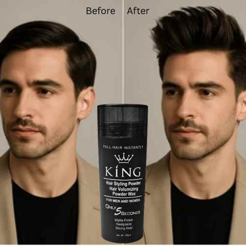 King Hair Volumizing Wax Powder Before & After
